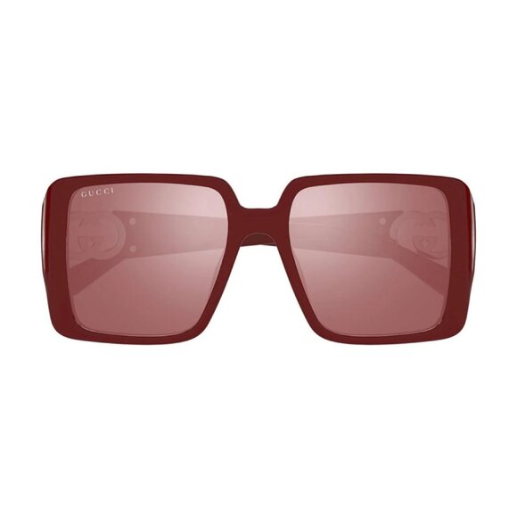 NWT GUCCI SUNGLASSES WOMEN BURGUNDY SQUARE EYEWEAR GUCCI - Picture 2 of 3